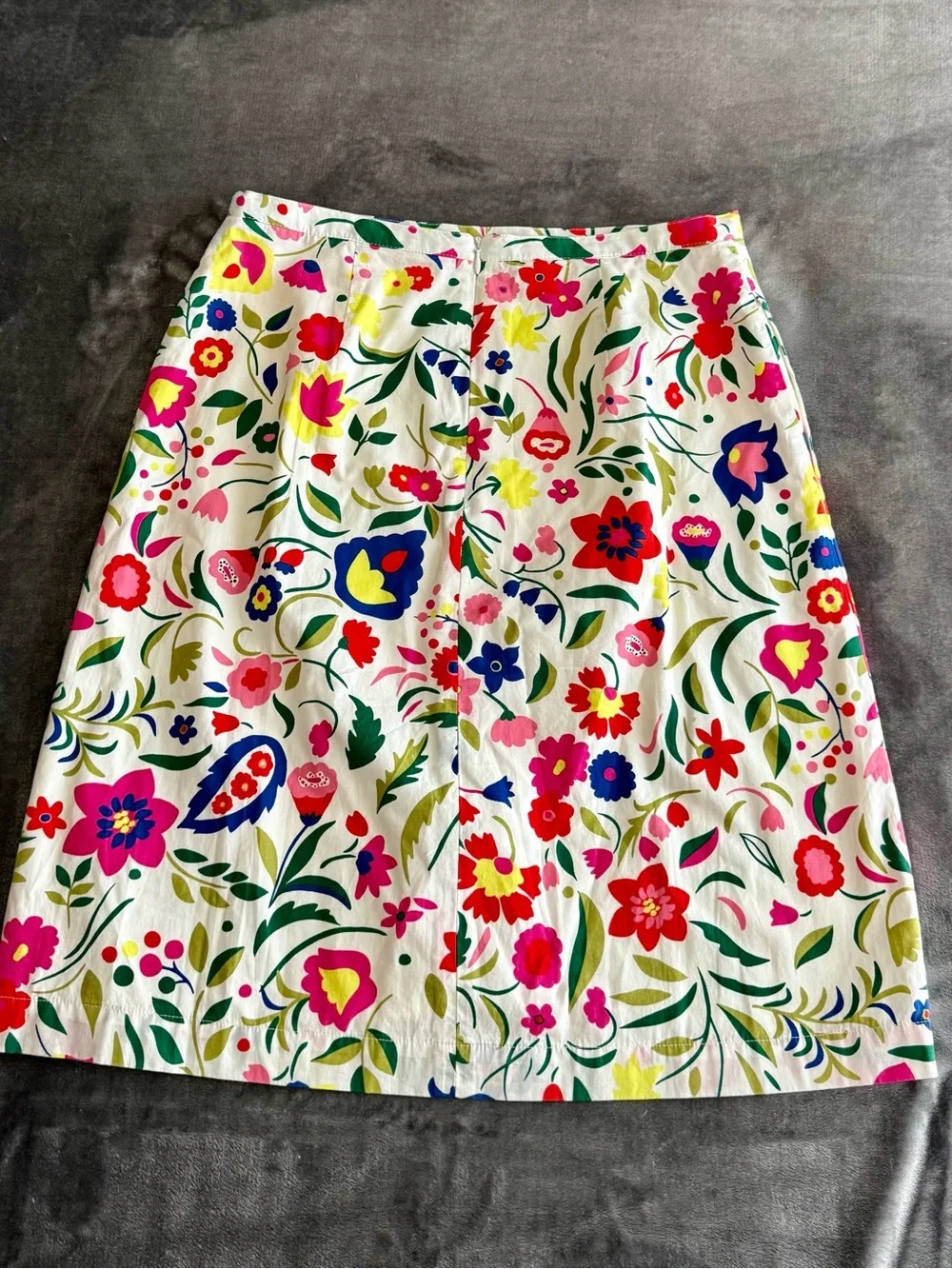 Boden Pencil Skirt 6R Floral Zip Back Pockets Cotton Preppy Gardencore Feminine